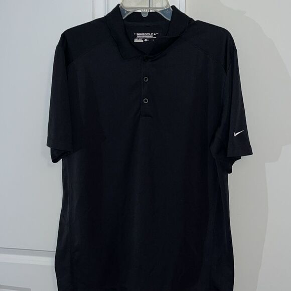 2-Great print fabric Nike black Tour Performance golf polo shirt pointed collar - Picture 6 of 7